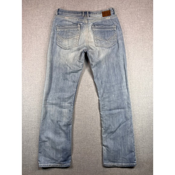 BKE Tyler Straight Jeans Men 34x33 Light Wash Blue Denim Normcore Everyday - Picture 2 of 13